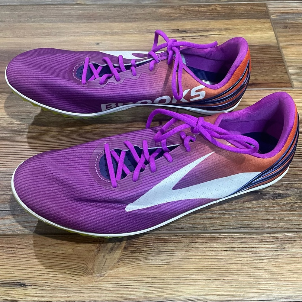 Brooks Mack 17 Track & Field Purple Size 9.5 Lightweight Spikes Performance New - Picture 6 of 12